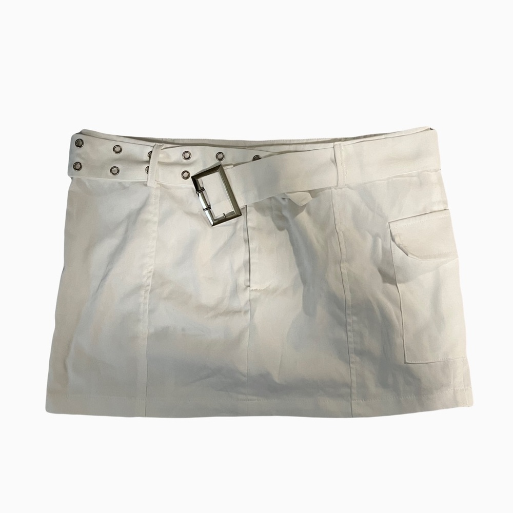 white mini skirt